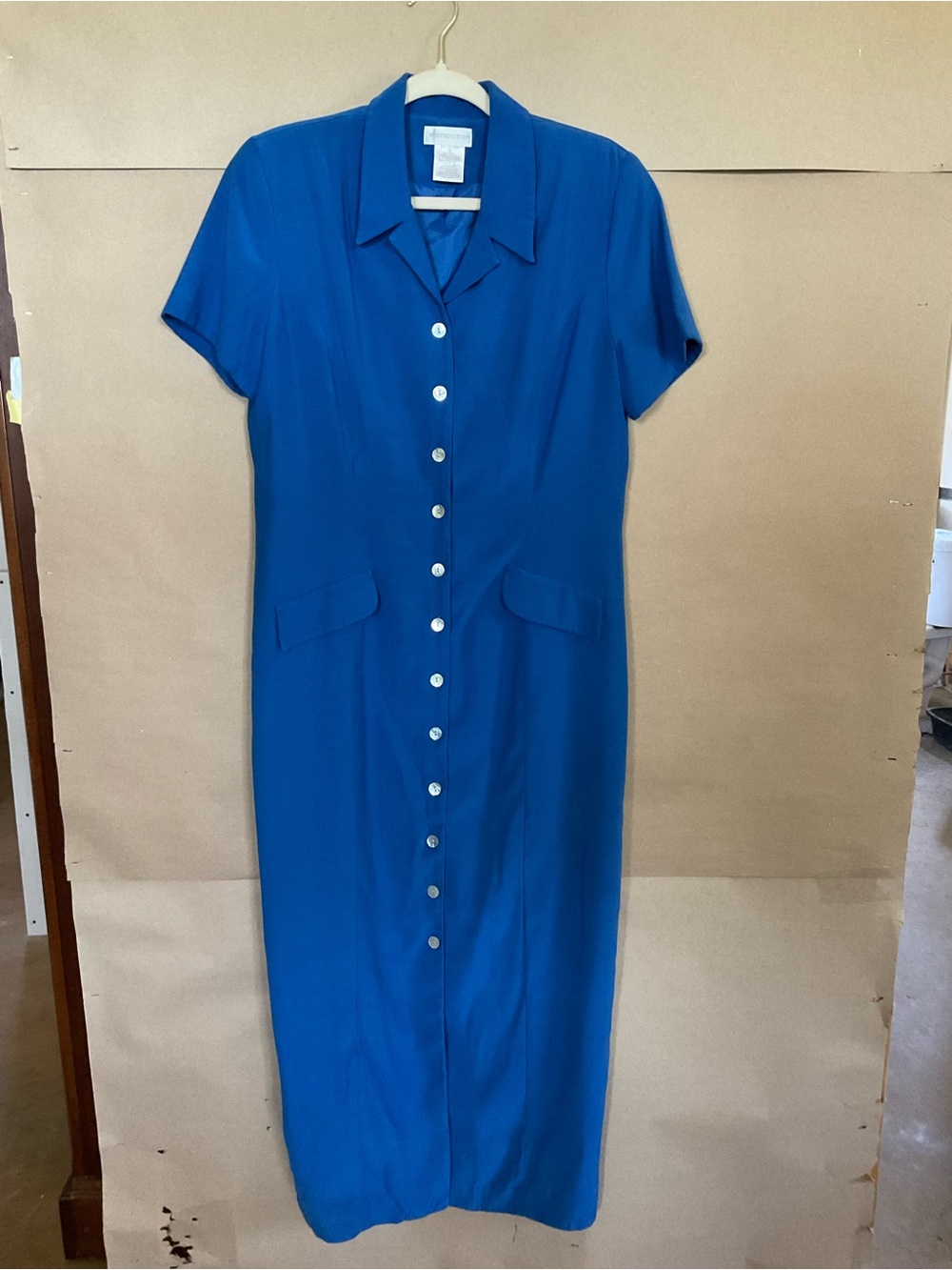 Worthington Classic Button-Front Blue Women's Shirt Dress. Size 12.